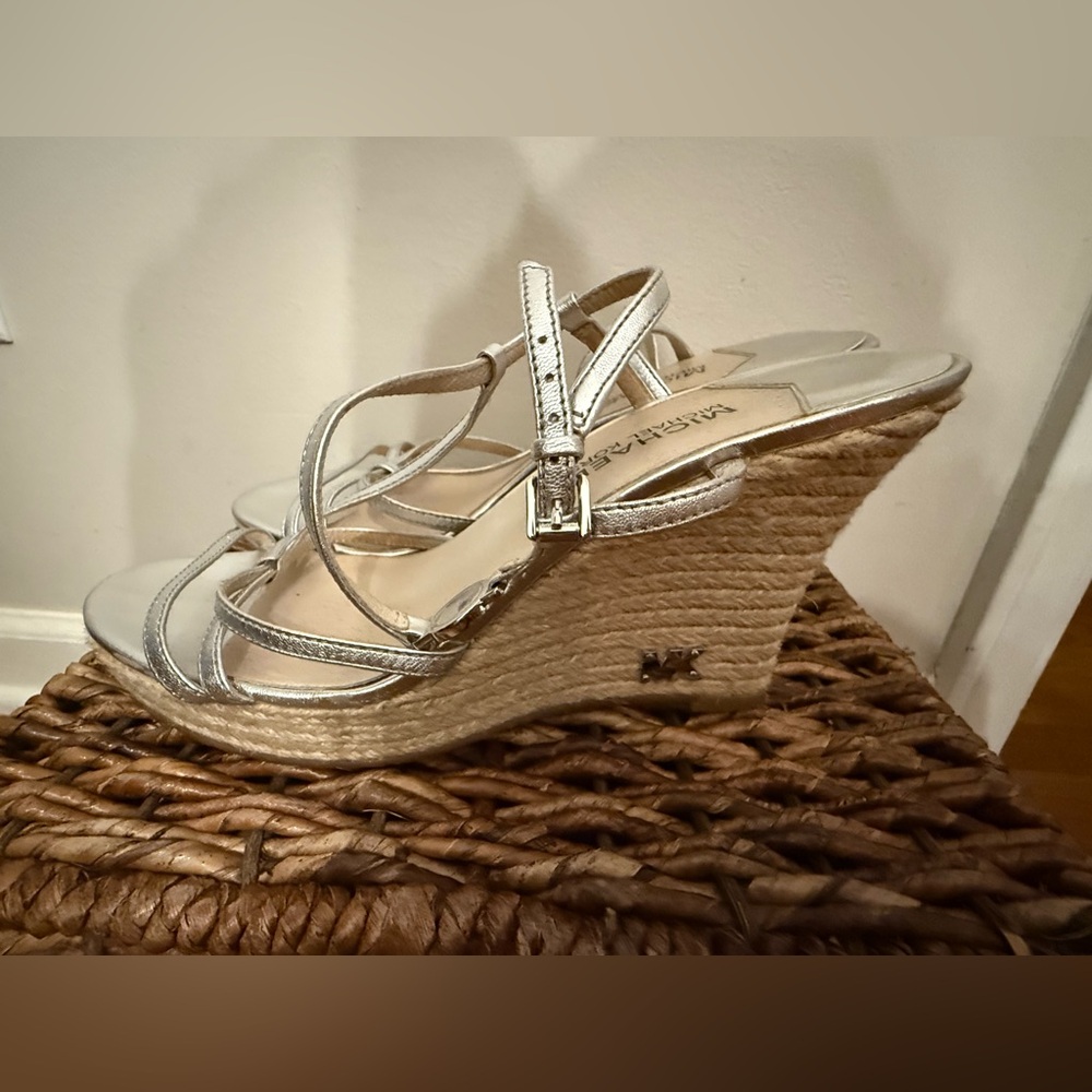 Michael Kors Silver Strappy Wedges